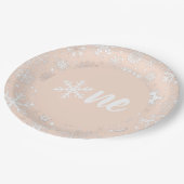 Blush Winter First Birthday Snowflake One Borden Papieren Bordje (Gekanteld)