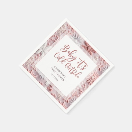 Blush Winter Kerst Baby shower servetten (Hoek)