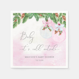 Blush Winter Kerst Baby shower servetten
