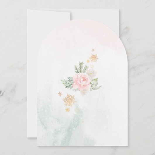 Blush Winter Onederland 1st birthday Kaart (Achterkant)