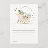 Blush Winter Sleigh Advice for Mum Baby shower Informatiekaartje (Voorkant)