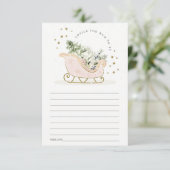 Blush Winter Sleigh Advice for Mum Baby shower Informatiekaartje (Staand voorkant)