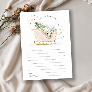 Blush Winter Sleigh Advice for Mum Baby shower Informatiekaartje