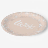 Blush Winter Tweede verjaardag Snowflake Twee Bord (Gekanteld)