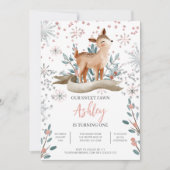 Blush Winter Woodland 1e verjaardag Kaart (Voorkant)