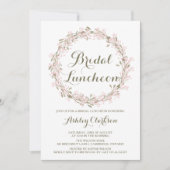 Blush Winter Wreath Bridal Luncheon Kaart (Voorkant)