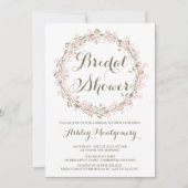 Blush Winter Wreath Bridal Shower Kaart (Voorkant)