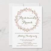 Blush Winter Wreath Bridesmaids Brunch Invitation Kaart (Voorkant)