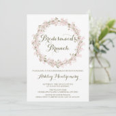 Blush Winter Wreath Bridesmaids Brunch Invitation Kaart (Staand voorkant)