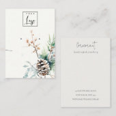 Blush winterbessen Logo Oorbel Ketting Houder Visitekaartje (Voorkant / Achterkant)