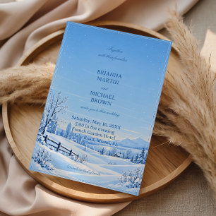 Blush Winterlandschap Sneeuwige Romantiek Kaart