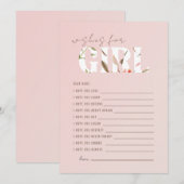 Blush Wishes voor Meisje Kaart (Voorkant / Achterkant)