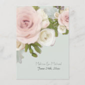 Blush Wit Bloemen Stoffig Rose Boeket Details Kaar Informatiekaartje (Achterkant)