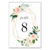 Blush Wit Goud Lijst Trouwtafel Nummer Kaart (Voorkant)