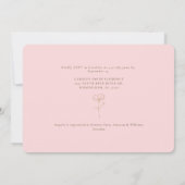 Blush Wit & Gouden Bloem Bruids Douche Uitnodiging (Achterkant)
