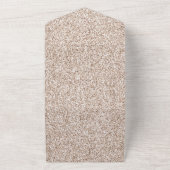 Blush Wit Zilver Glam Glitter Harten All In One Uitnodiging (Buitenkant)