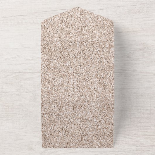 Blush Wit Zilver Glam Glitter Harten All In One Uitnodiging (Buitenkant)