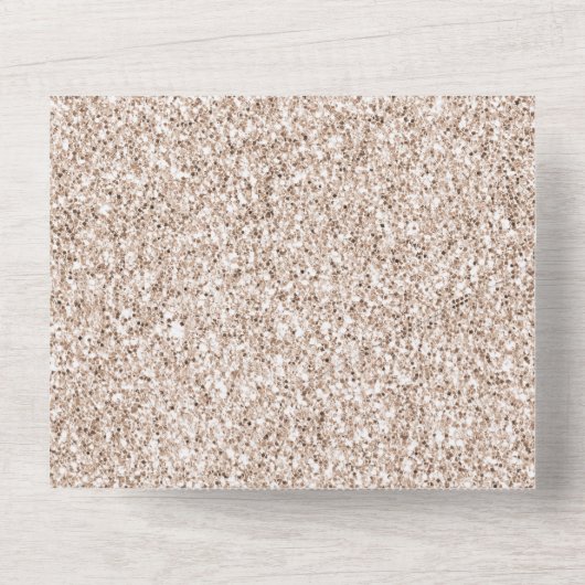 Blush Wit Zilver Glam Glitter Harten All In One Uitnodiging (Achterkant)