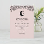 Blush Witchy Gothic Elegant Tarot Kaart Wedding (Staand voorkant)