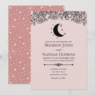 Blush Witchy Gothic Elegant Tarot Kaart Wedding