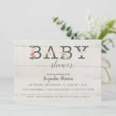 Blush witte bloemen | Meisje Baby shower Kaart (Staand voorkant)