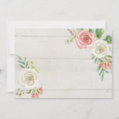 Blush witte bloemen | Meisje Baby shower Kaart (Achterkant)