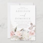 Blush Witte Botanische Rozen Alle seizoenen Bruilo Kaart (Voorkant)