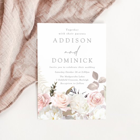 Blush Witte Botanische Rozen Alle seizoenen Bruilo Kaart