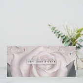 Blush Witte Roos Modern Marmeren Cadeau Certificaa (Staand voorkant)