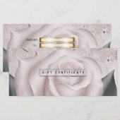 Blush Witte Roos Modern Marmeren Cadeau Certificaa (Voorkant / Achterkant)