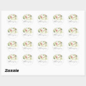 Blush & witte rozen met gouden spetters Thankyou Ronde Sticker (Vel)