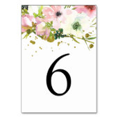 Blush & witte rozen met gouden spetters Weddenscha Kaart (Achterkant)