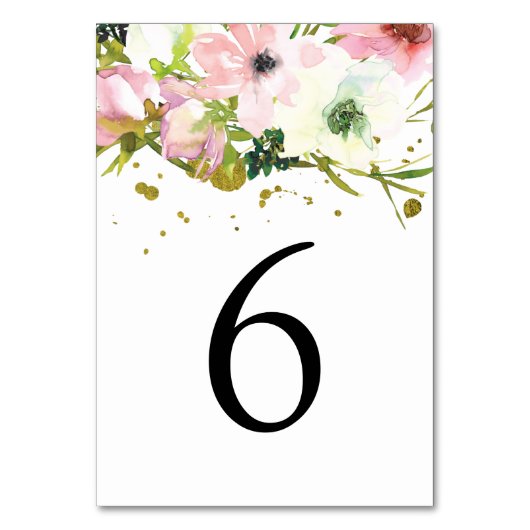 Blush & witte rozen met gouden spetters Weddenscha Kaart (Voorkant)