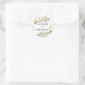 Blush & witte rozen met gouden spetters Weddenscha Ronde Sticker (Tas)