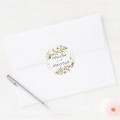 Blush & witte rozen met gouden spetters Weddenscha Ronde Sticker (Envelop)