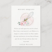 Blush Wood Floral Recipe Request Baby shower Informatiekaartje (Voorkant)