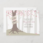 Blush Woodland bruiloft Save the Date Briefkaart (Voorkant / Achterkant)