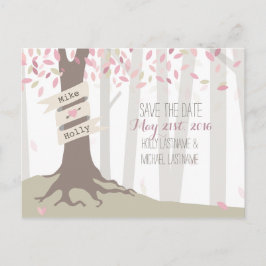 Blush Woodland bruiloft Save the Date Briefkaart