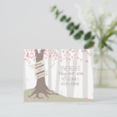 Blush Woodland bruiloft Save the Date Briefkaart (Staand voorkant)