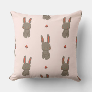 Blush Woodland Bunny & Mushroom Worpillow Kussen