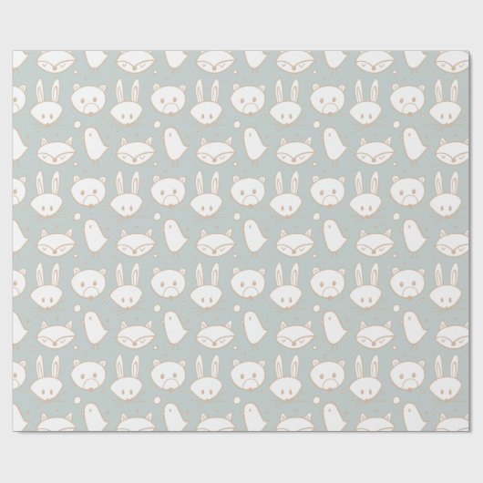 Blush Woodland Creatures Pattern | Cadeaupapier (Vlak)