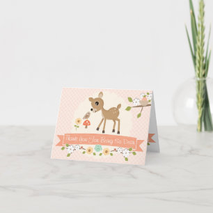 BLUSH WOODLAND DEER BABY SHOWER DANK JE KAART