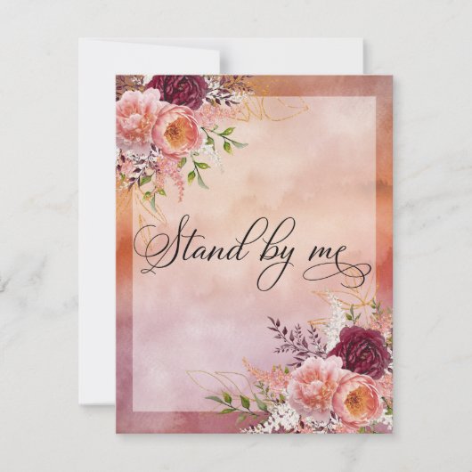 Blush word jij mijn Bridesmaid-voorstel Notitiekaartje (Voorkant)