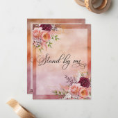 Blush word jij mijn Bridesmaid-voorstel Notitiekaartje (Voorkant / Achterkant in situ)