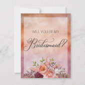Blush word jij mijn Bridesmaid-voorstel Notitiekaartje (Achterkant)