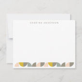 Blush Yellow and Grey Geometric Personalized Flat Notitiekaartje (Voorkant)