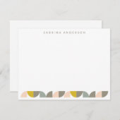 Blush Yellow and Grey Geometric Personalized Flat Notitiekaartje (Voorkant / Achterkant)