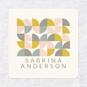 Blush Yellow and Grey Geometric Personalized Labels (Design 2)
