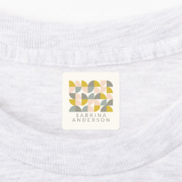 Blush Yellow and Grey Geometric Personalized Labels
