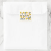 Blush Yellow and Grey Geometric Personalized Vierkante Sticker (Tas)